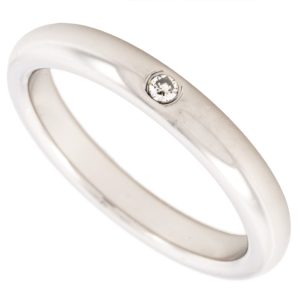 Tiffany & Co. Stacking Band Ring with Diamonds Platinum 950 5.0g - Photo 1