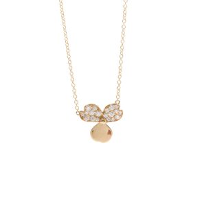 Tiffany Paper Flower Diamond Necklace Pink Gold (18K) Diamond MenWomen Fashion Pendant Necklace (Pink Gold) - Photo 1