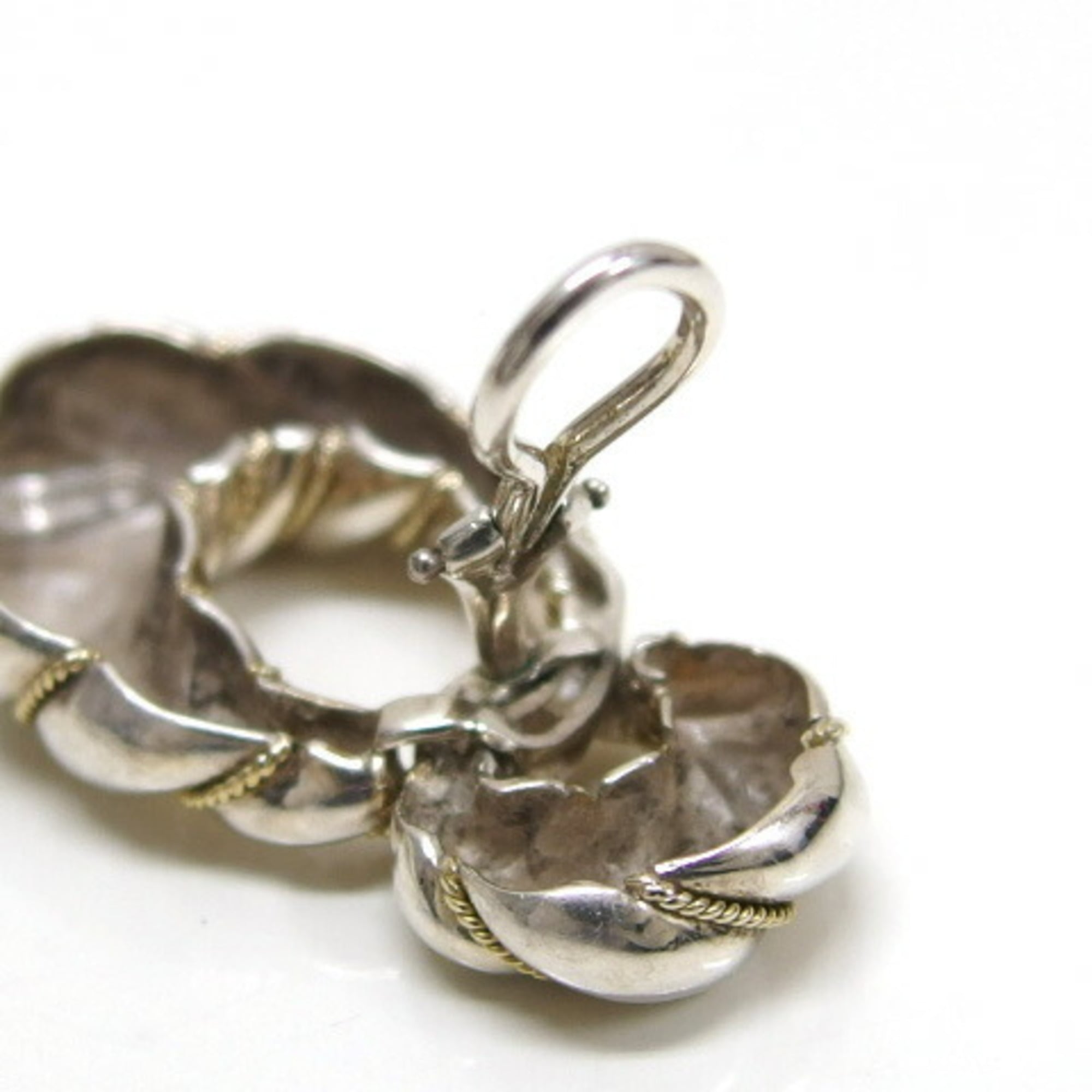 Tiffany twisted rope ring combination earrings K18YGx silver - Photo 6