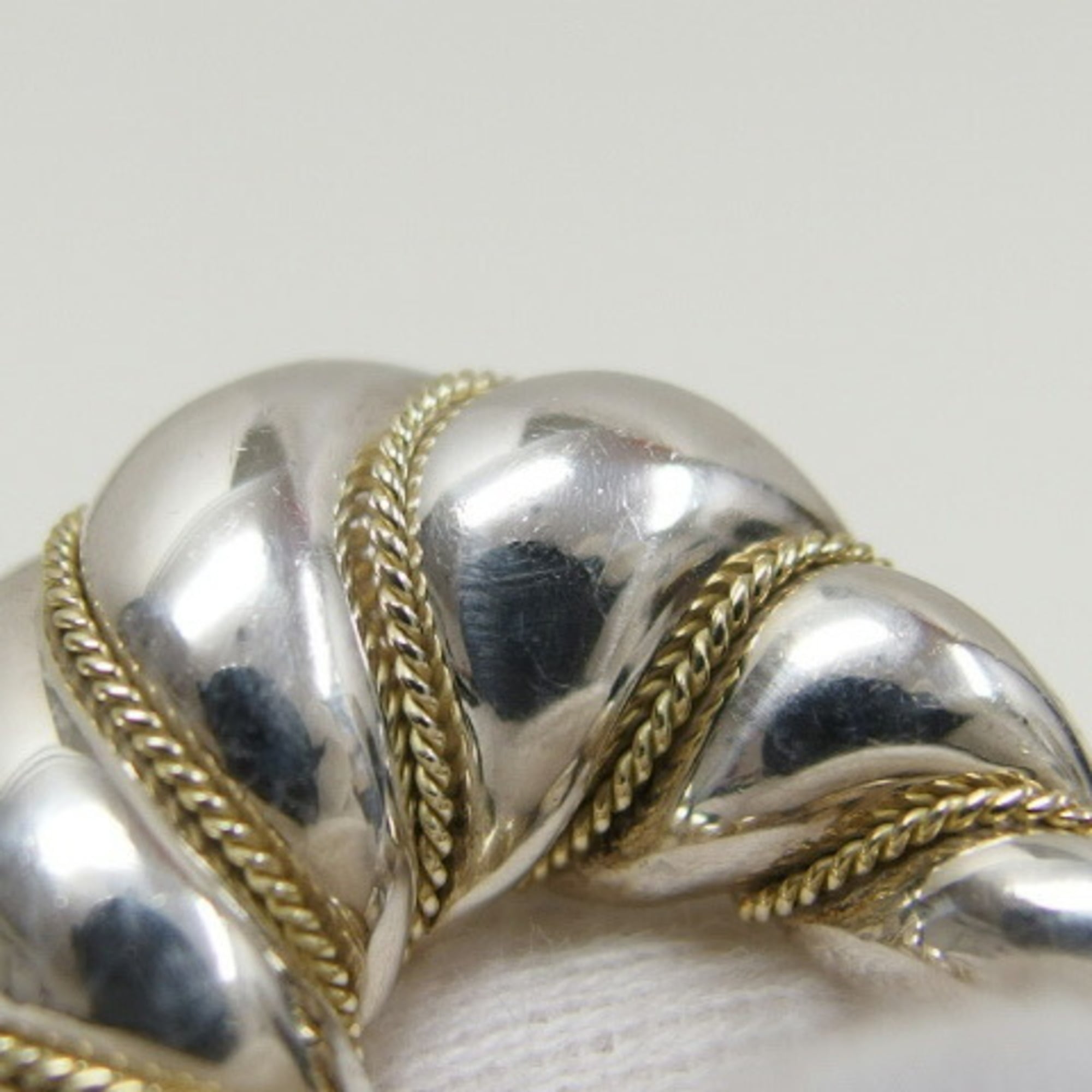 Tiffany twisted rope ring combination earrings K18YGx silver - Photo 7