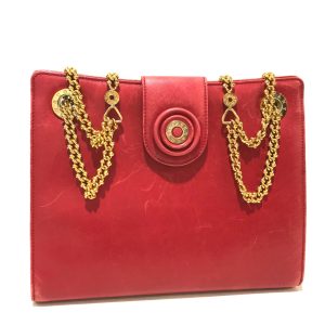 TIFFANY&Co. vintage Bag Pochette ChainShoulder Shoulder Bag Red Red GoldHardware - Photo 1