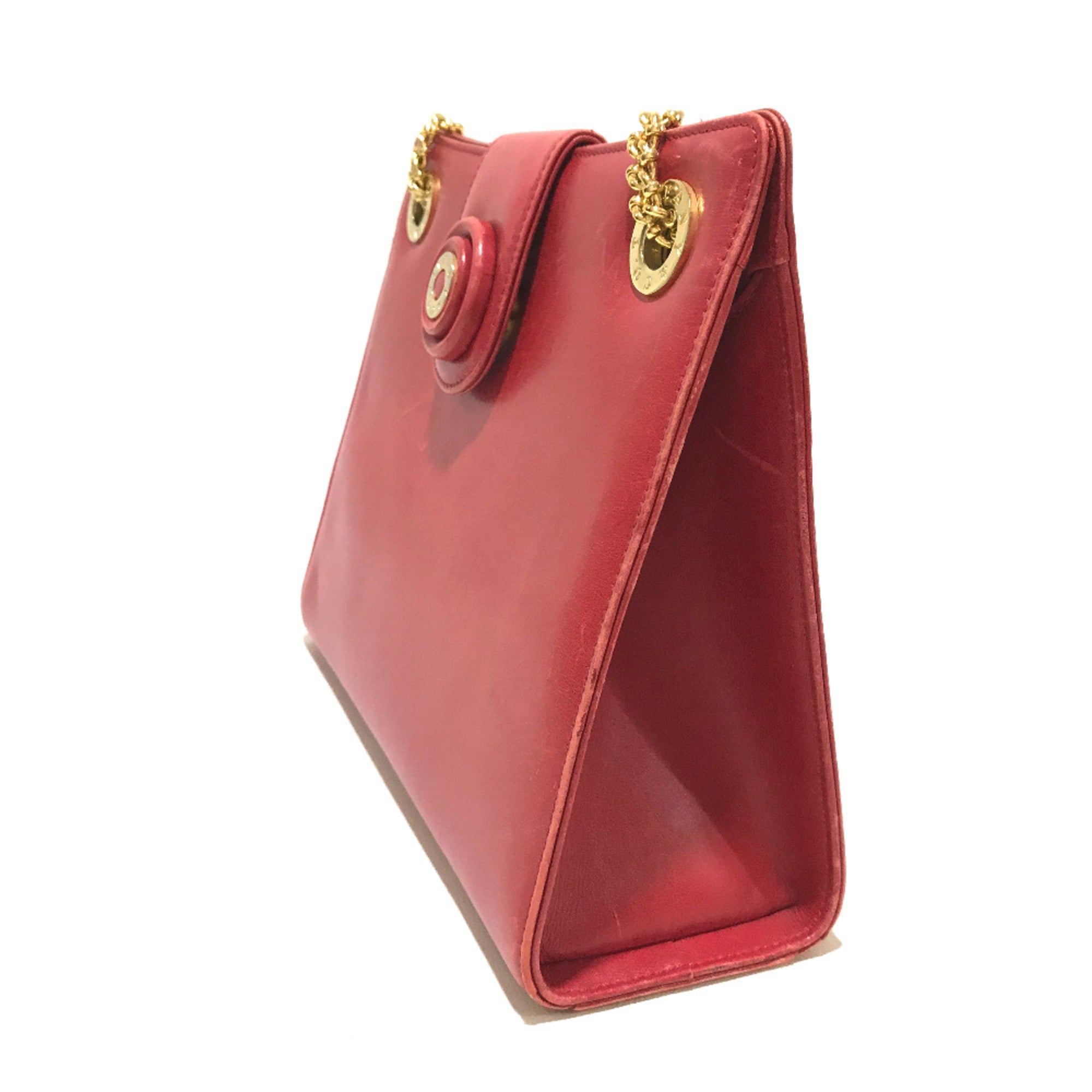 TIFFANY&Co. vintage Bag Pochette ChainShoulder Shoulder Bag Red Red GoldHardware - Photo 3