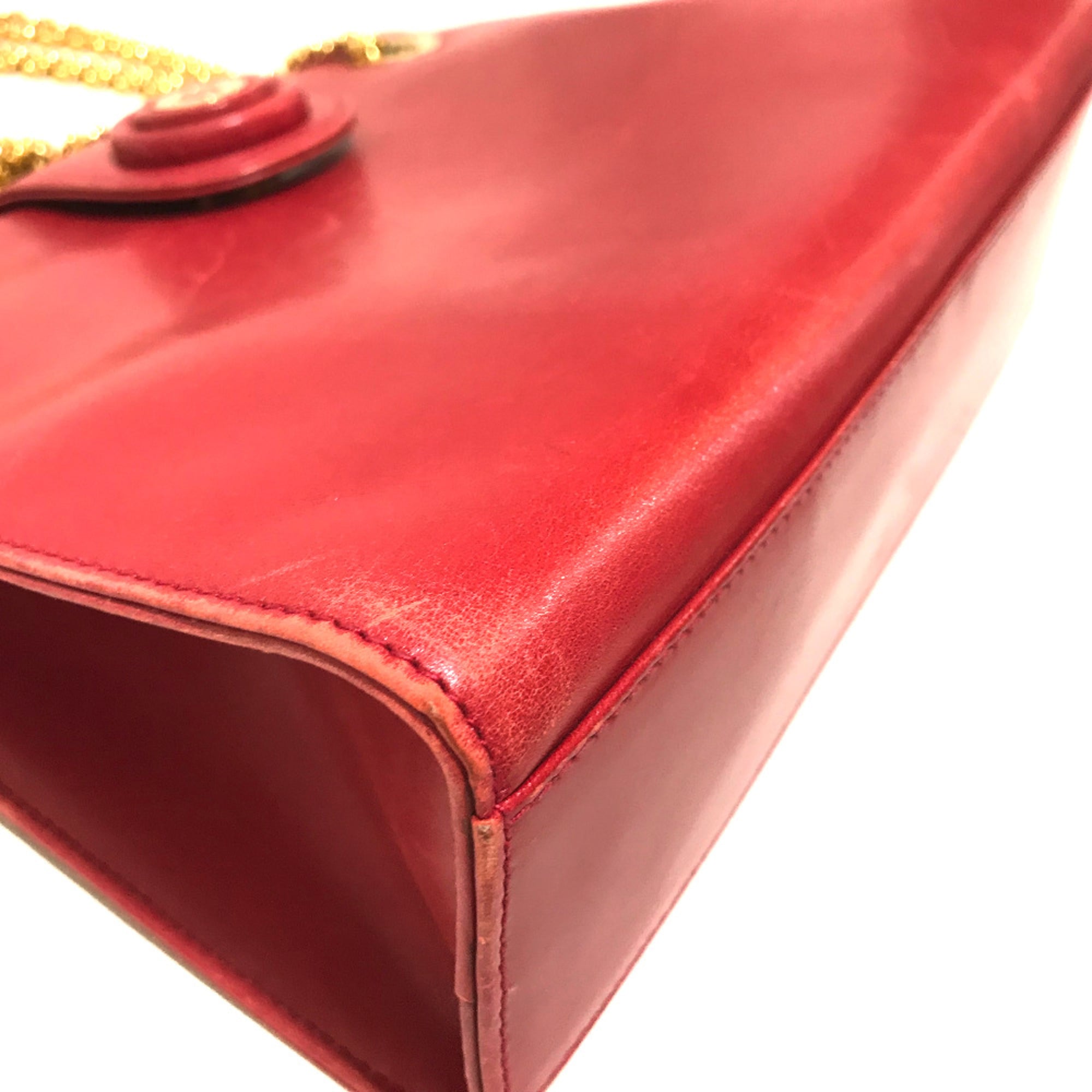 TIFFANY&Co. vintage Bag Pochette ChainShoulder Shoulder Bag Red Red GoldHardware - Photo 5