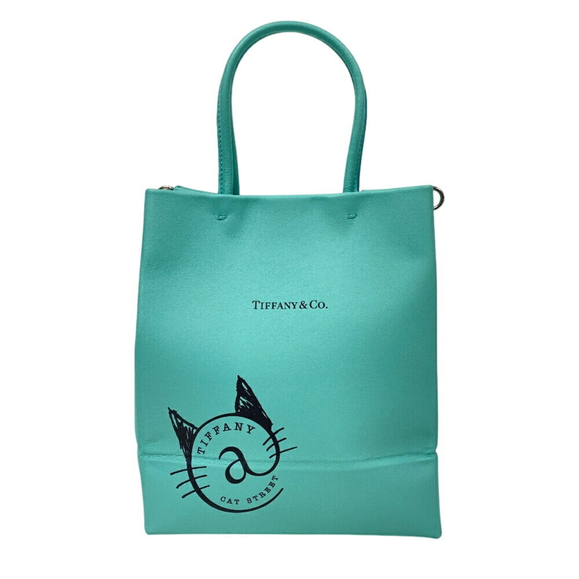 TIFFANY&Co. Tiffany Cat Street Shoulder Tote Bag Blue Women’s - Photo 1