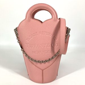 TIFFANY&Co. 72458478 Return to Tiffany Mini Crossbody Bag Heart Chain Pochette Japan Limited Edition Handbag Shoulder Leather Women’s Pink Like New - Photo 1