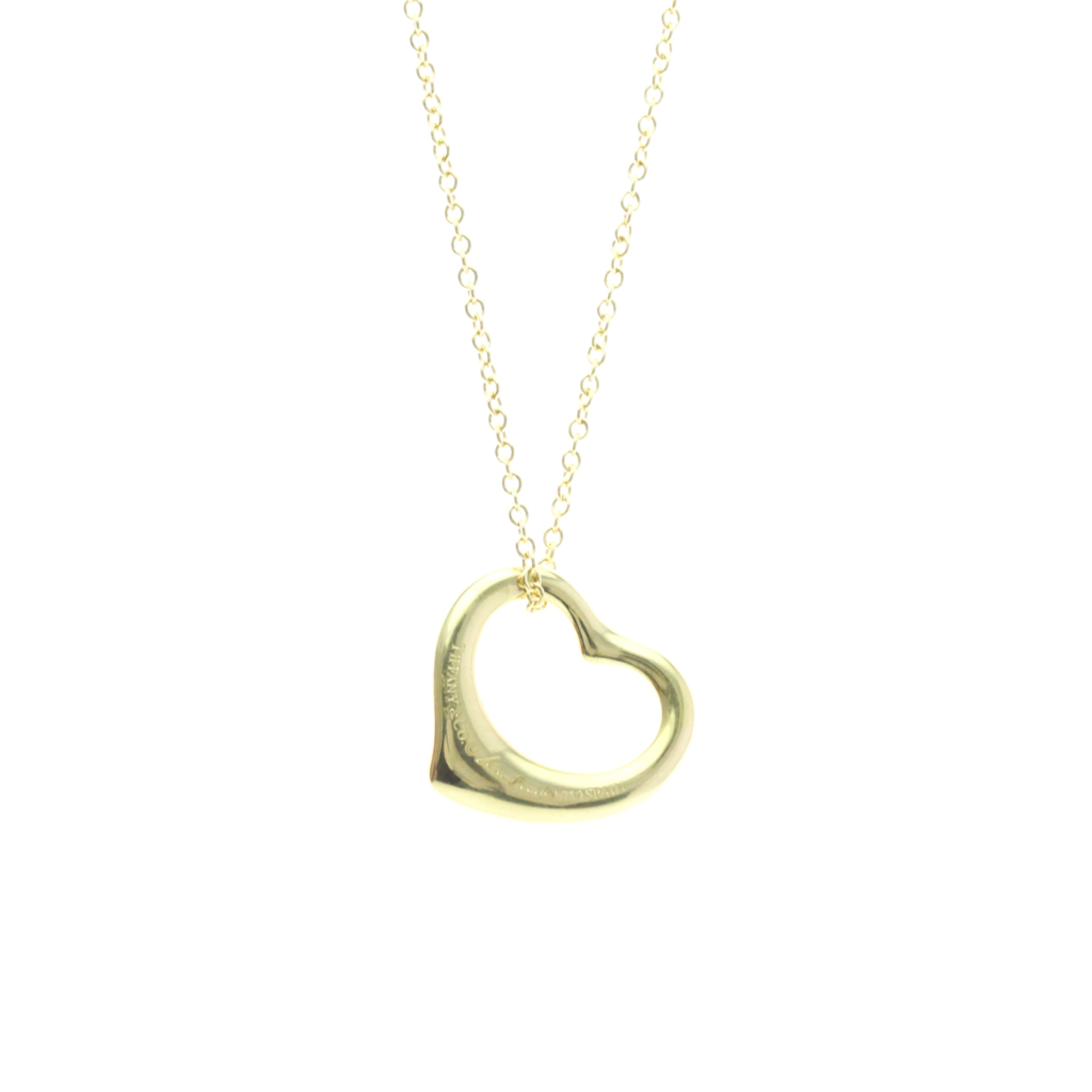 Tiffany Open Heart Yellow Gold (18K) No Stone MenWomen Fashion Pendant Necklace (Gold) - Photo 2