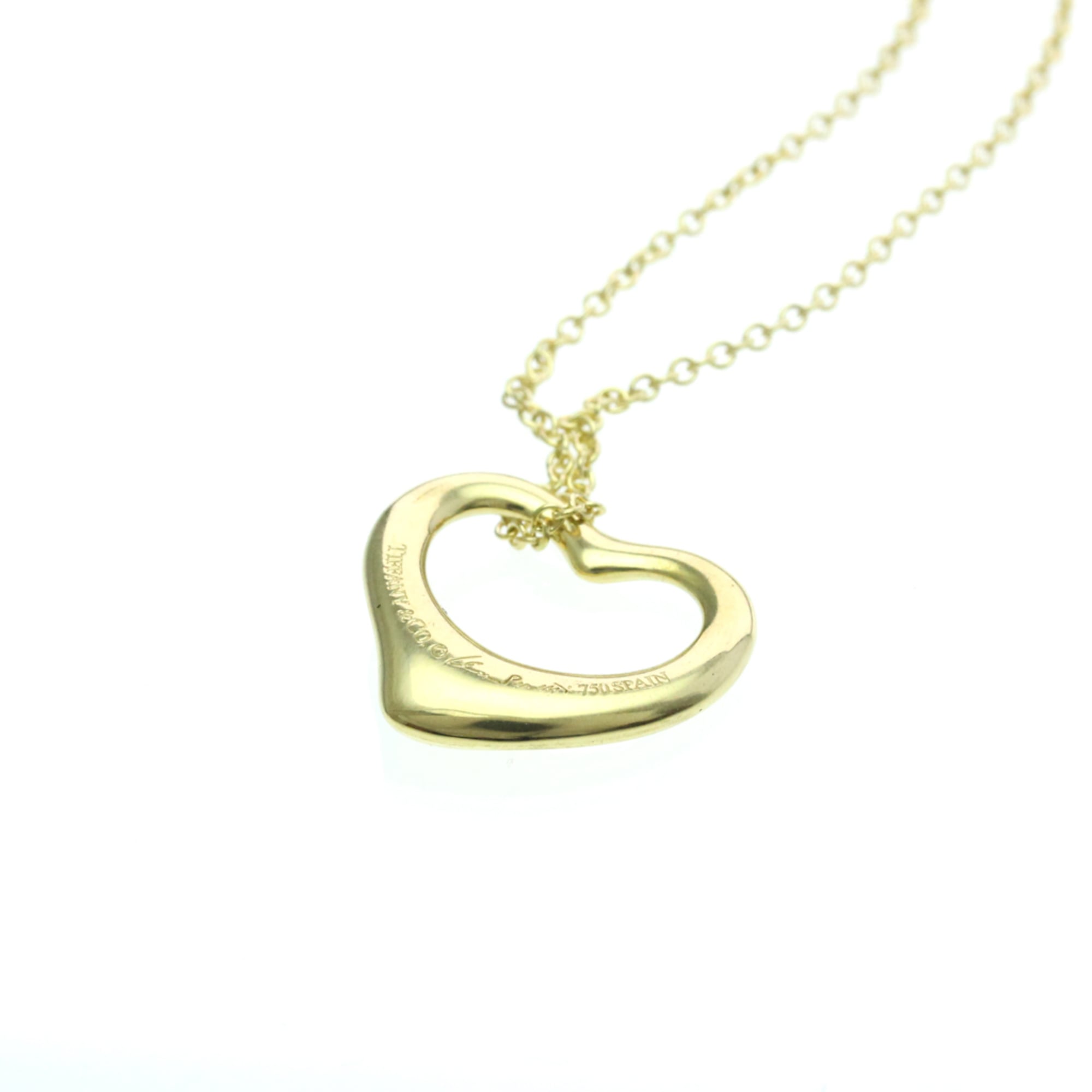 Tiffany Open Heart Yellow Gold (18K) No Stone MenWomen Fashion Pendant Necklace (Gold) - Photo 7
