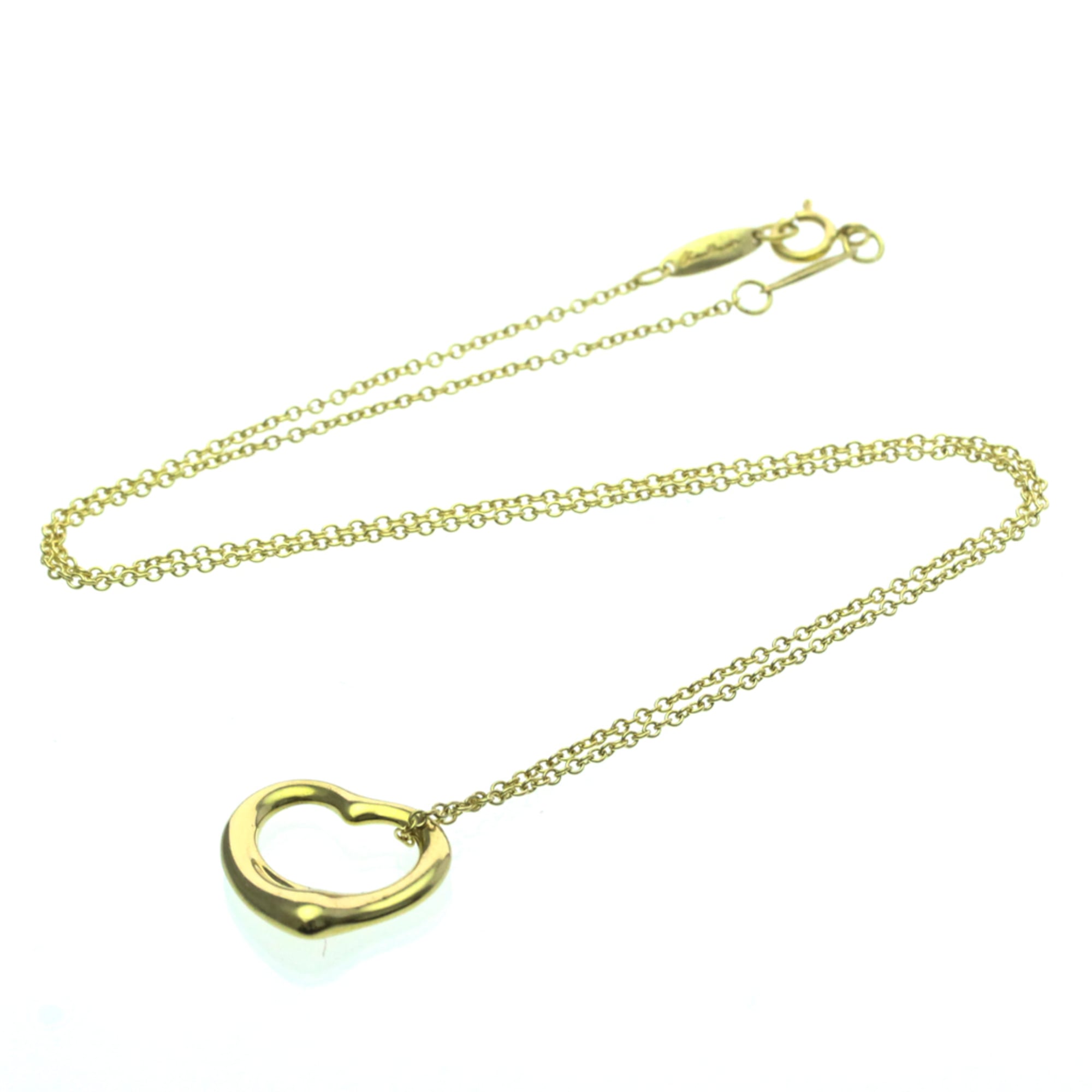 Tiffany Open Heart Yellow Gold (18K) No Stone MenWomen Fashion Pendant Necklace (Gold) - Photo 17