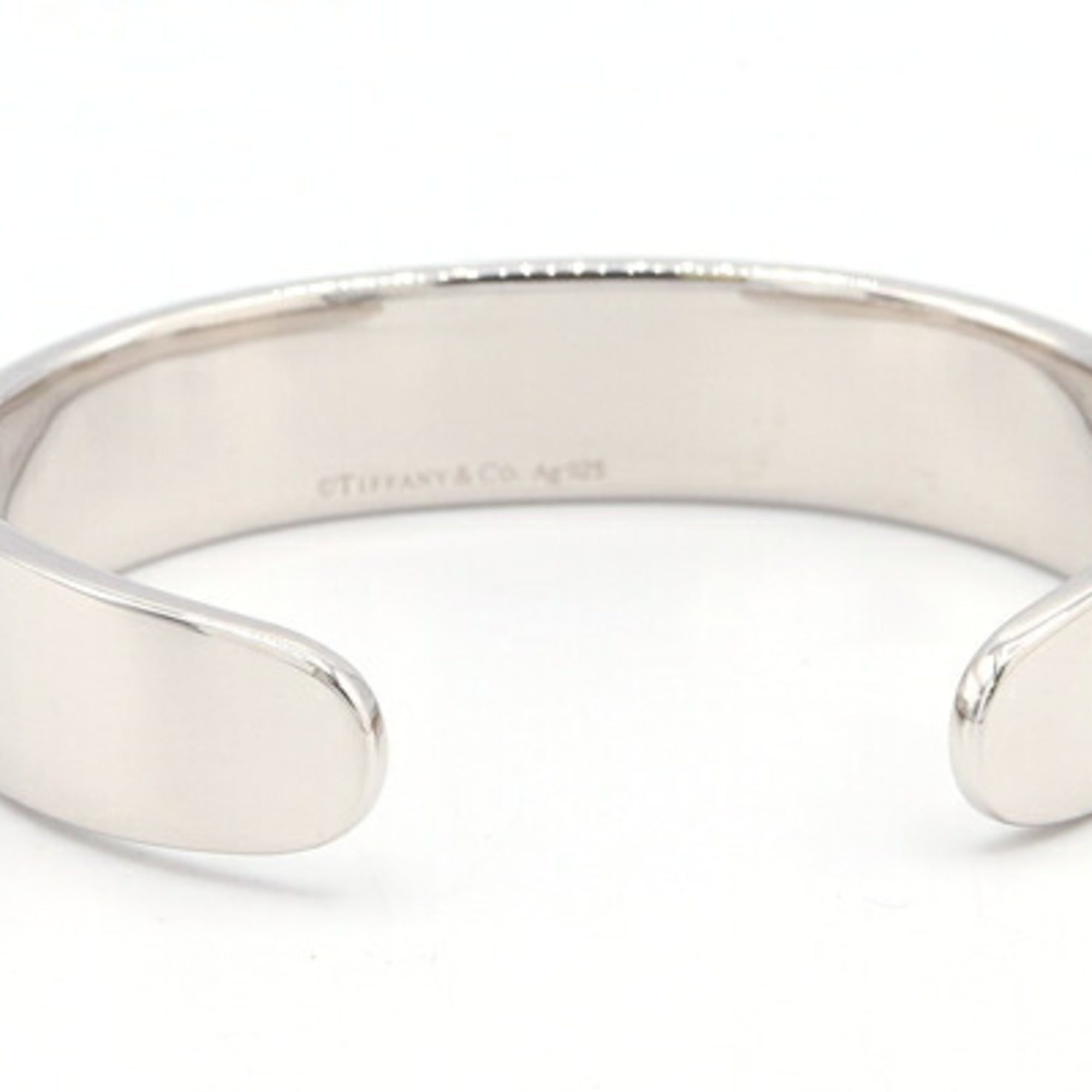 Tiffany Bangle Return to Narrow Cuff 2P Diamond Sterling Silver 925 Bracelet Women’s TIFFANY & CO - Photo 2