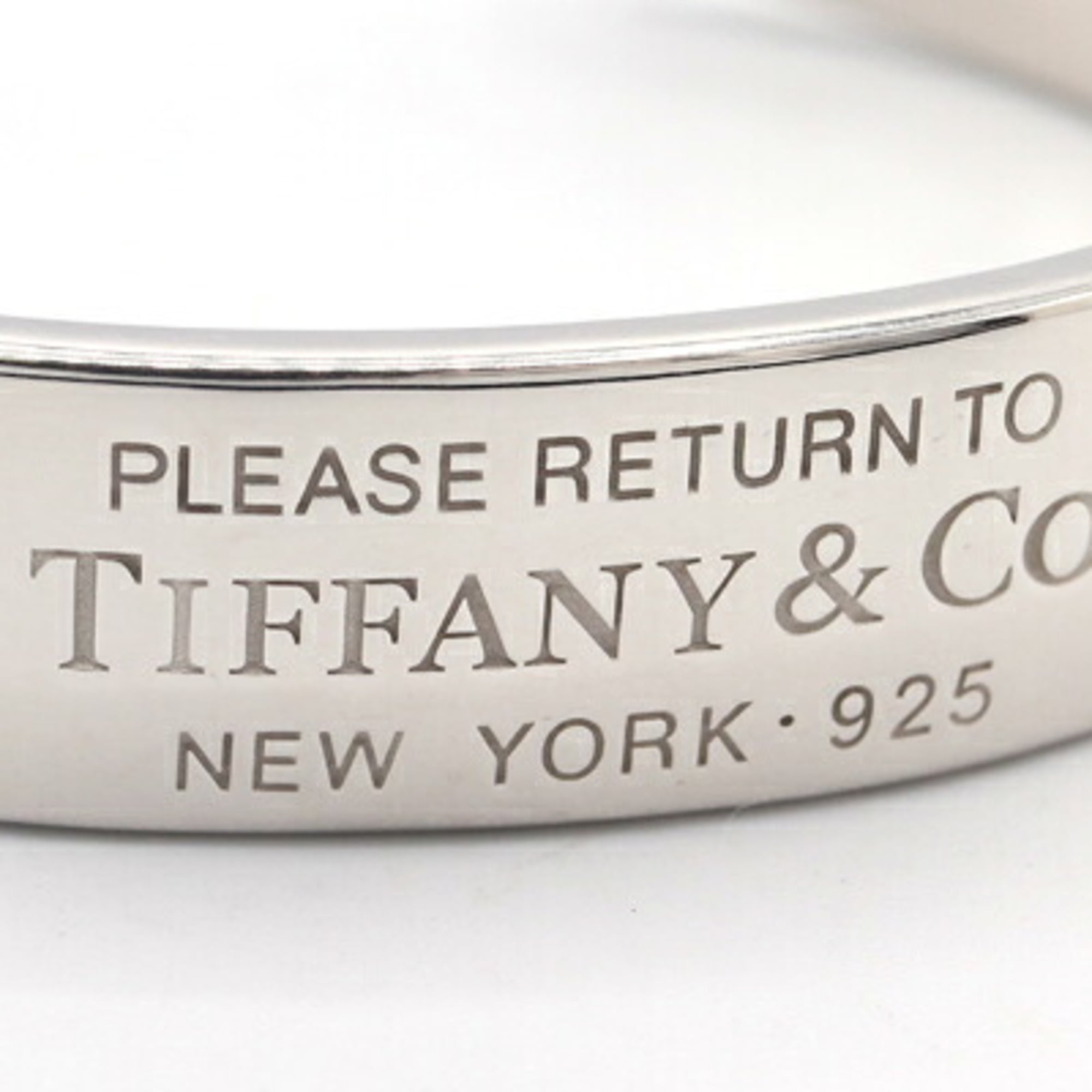 Tiffany Bangle Return to Narrow Cuff 2P Diamond Sterling Silver 925 Bracelet Women’s TIFFANY & CO - Photo 4