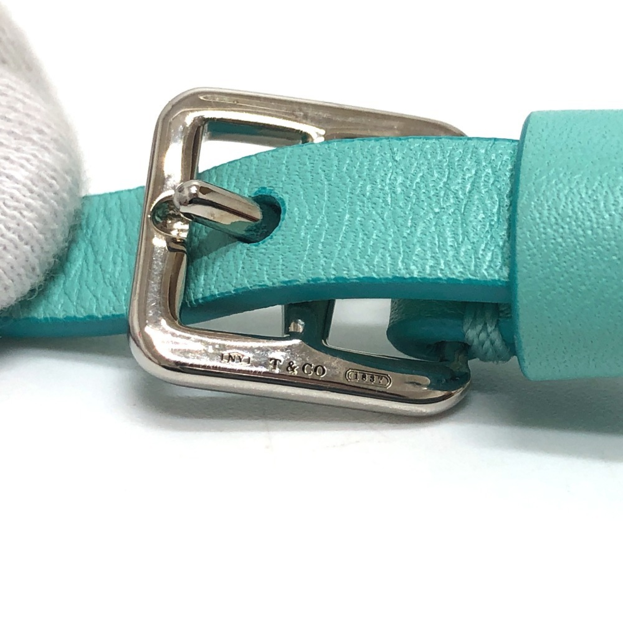 TIFFANY & Co. Tiffany Cat Street Small Shopping Tote 2-Way Bag Shoulder Handbag Leather Women’s Blue - Photo 10