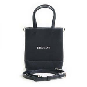 Tiffany & Co. Mini Tote Shoulder Bag Leather Black Women’s 90175g - Photo 1